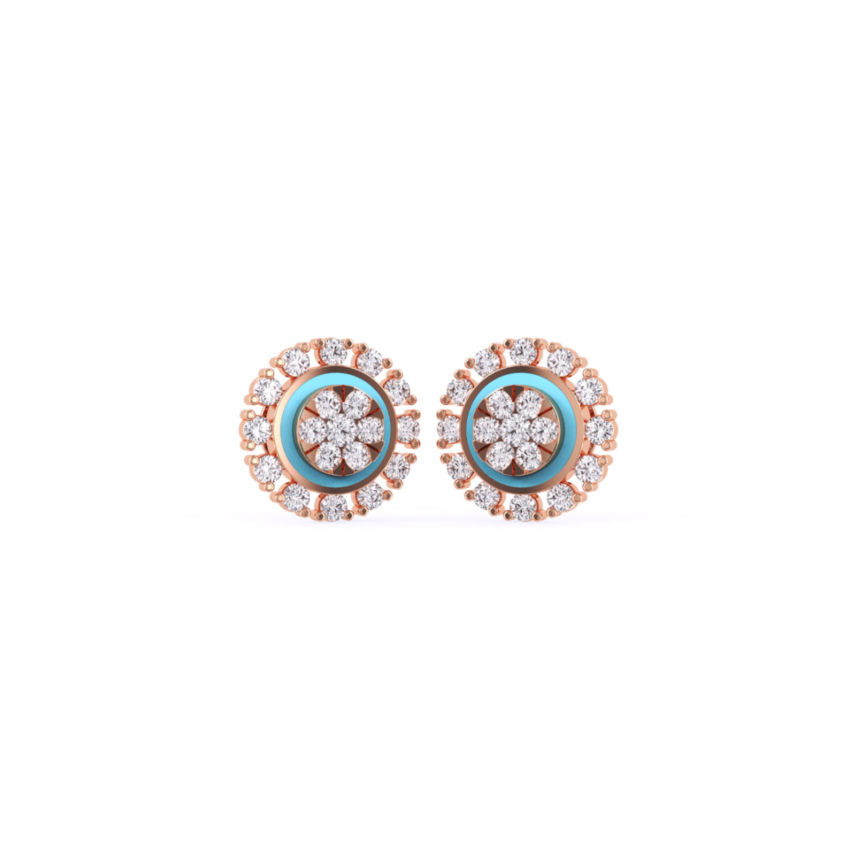 Unique Round Diamond Earrings For Women